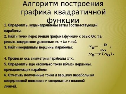 Построение графика квадратичной функции 9