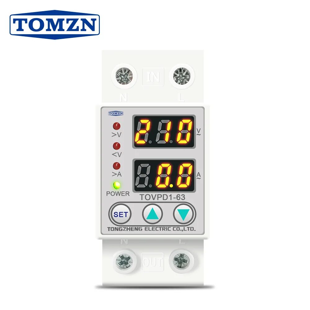 Реле напряжения TOMZN tovpd1-63. Реле напряжения TOMZN tovpd1-60-EC. Реле напряжения \ тока TOMZN 63а. Реле напряжения 63 купить