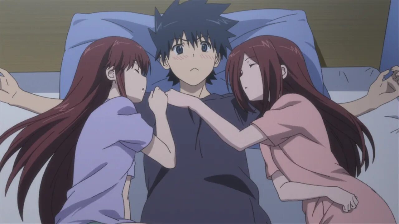 Mafuyu orifushi. 1) kanojo x kanojo x kanojo: san shimai to no dokidoki kyoudou seikatsu. Эроге кисара. Жизнь с 2 сестричками. Харука хината.