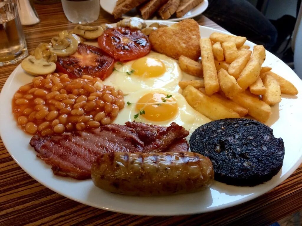 Инглиш брекфаст. Английский завтрак. Традиционный британский завтрак. Полный английский завтрак. Английская кухня.