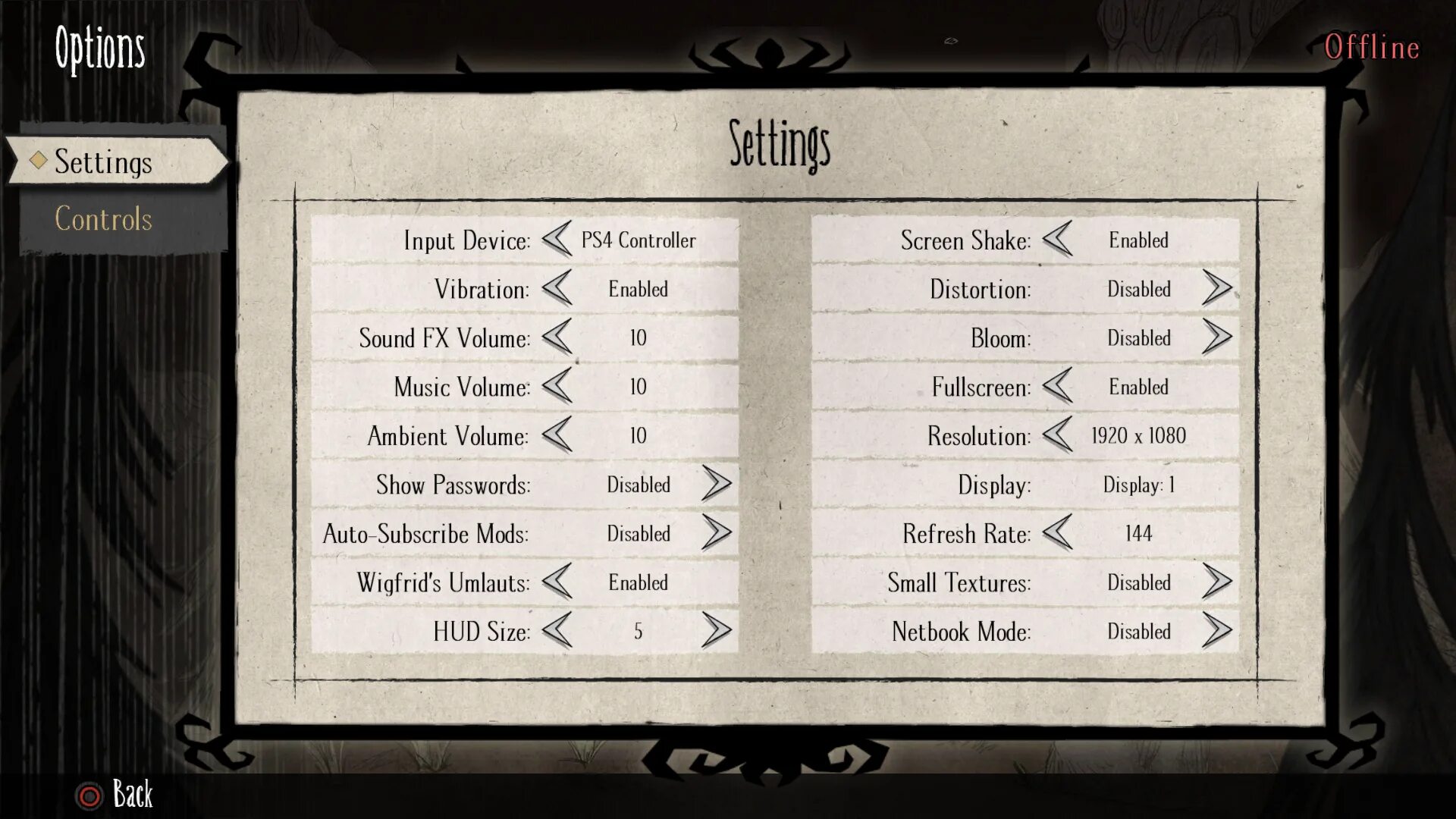 Cheat don. Don&#039;t starve меню. настройки в don&#039;t starve на русском. настнастройки дон стары на русском. настройки донт старв.