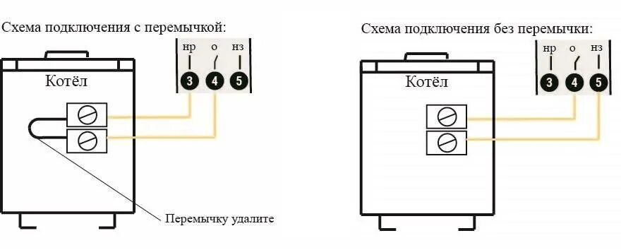Рекомендуемые схемы подключения к GSM-Термометру совместно или без комнатного те