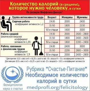 Сколько калорий мы тратим в день