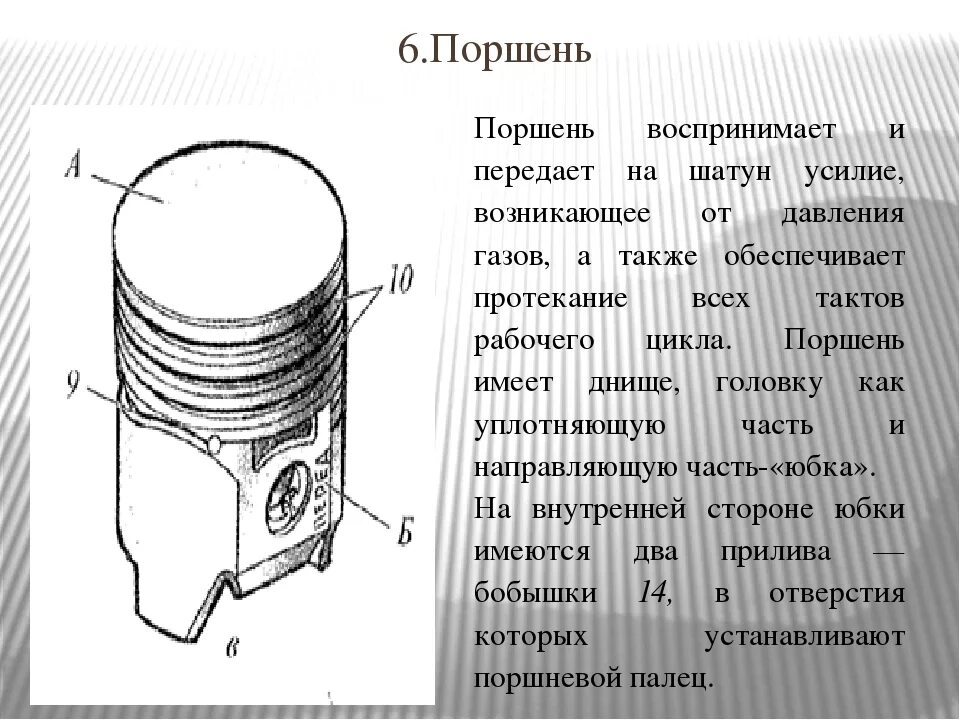 Тронк. Поршень конструкция чертеж. Основные части поршня схема. Строение тронкового поршня. Назначение поршня двигателя.