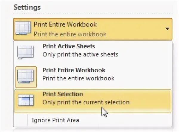 Print selection