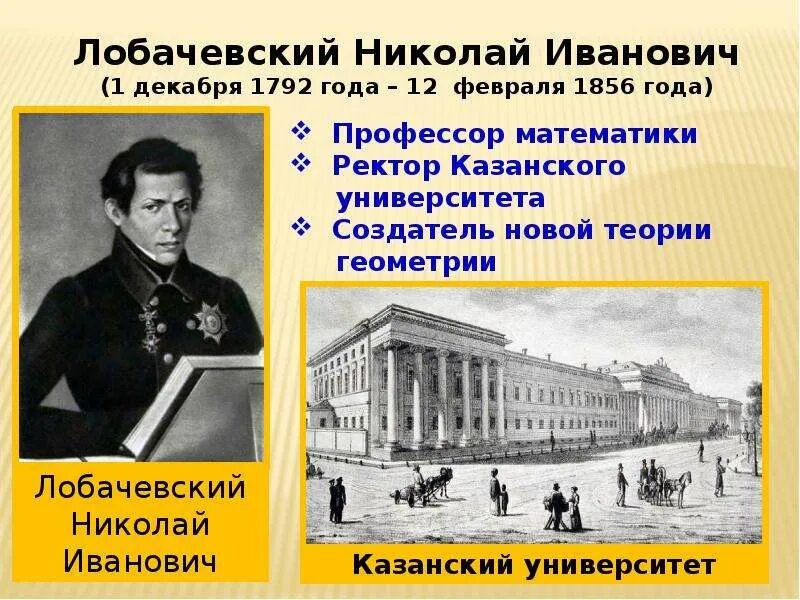 М н лобачевского. Лобачевский профессор Казанского университета. 1826 Лобачевский.