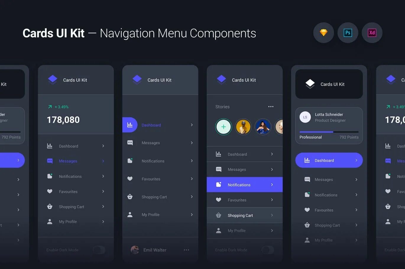 UI Kit Интерфейс. Меню навигации для сайта. Интерфейс меню. Navigation menu.