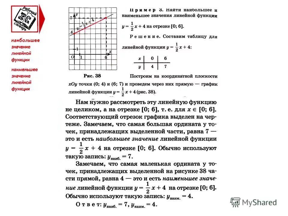 Наибольшее значение функции равно. Как найти наименьшее значение линейной функции на отрезке. Наибольшее и наименьшее значение линейной функции на промежутке. Наибольшие и наименьшие значения линейной функции. Наибольшее и наименьшее значение функции.