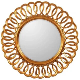 Круглое зеркало в раме Kimberly Gold купить в интернет магазине GALAXY-LIGH...