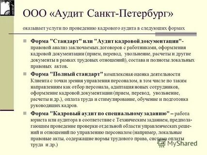 Аудит спб