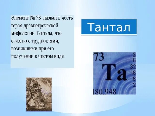 Тантал. Тантал (элемент). Тантал хим элемент. Тантал в таблице Менделеева. Элемент назван в честь россии