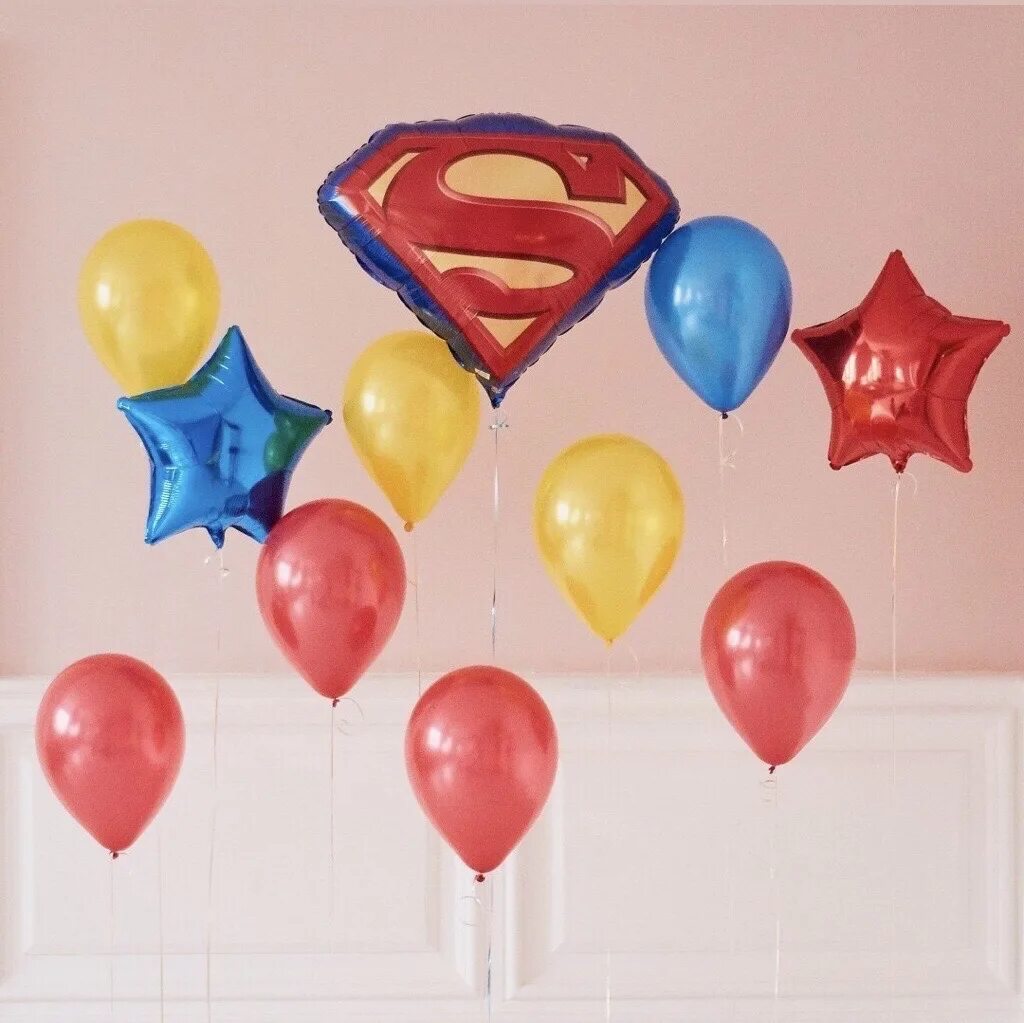 Гелий шаров нижний новгород. Композиция из шаров "Супермен". Воздушный шар Супермен. Шары Супермен. Воздушные шарики Супермен.