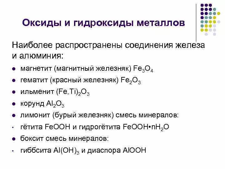 Привести примеры гидроксидов. Оксиды и гидроксиды металлов кратко. Усиление основных свойств гидроксидов металлов. Оксиды и гидроксиды металлов и физические и химические свойства. Соединения металлов.   Оксиды и гидроксиды.