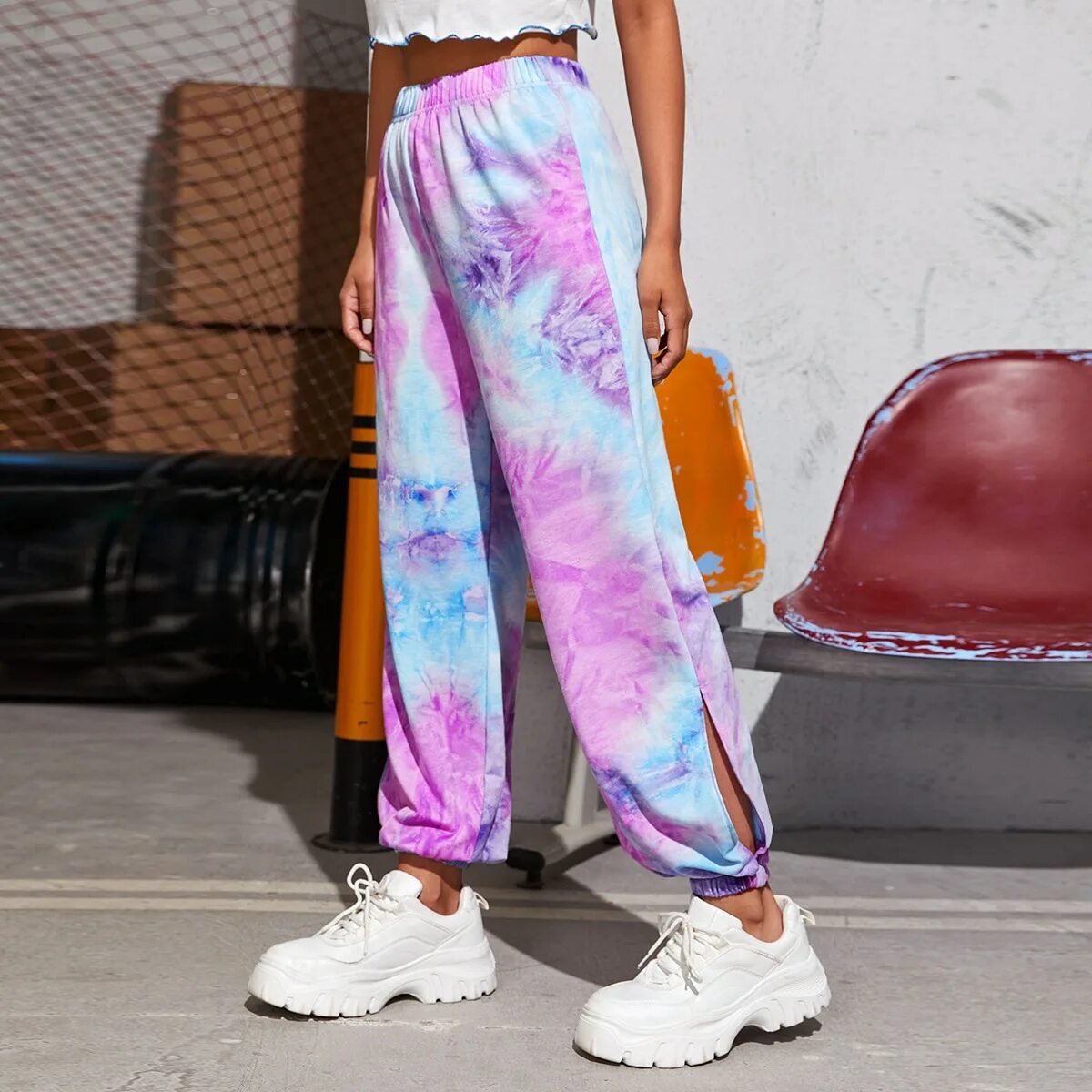 крашеные штаны. тайские штаны мужские. штаны "тай дай синий" 46р-р. штаны с пятнами. костюм тай-дай.