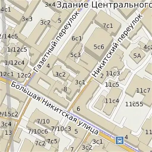Большая никитская улица москва на карте
