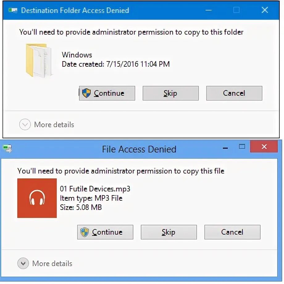 Cannot copy file