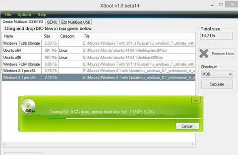 Создание загрузочной флешки linux