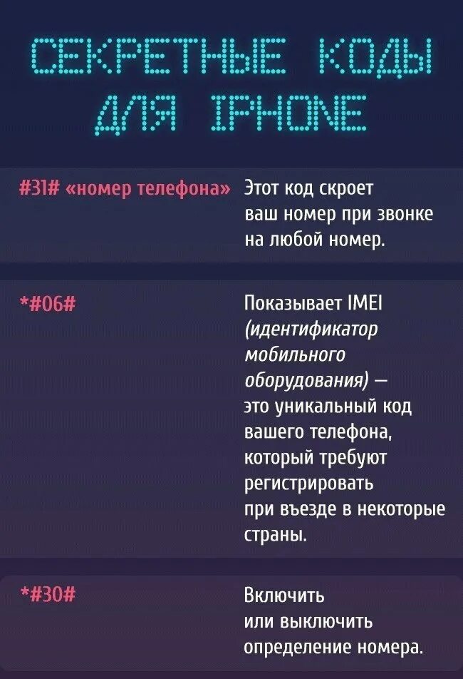 Коды для телефона айфон