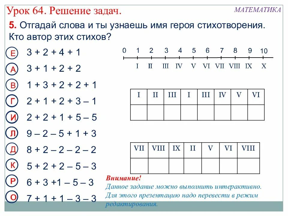 Примеры математическим словом