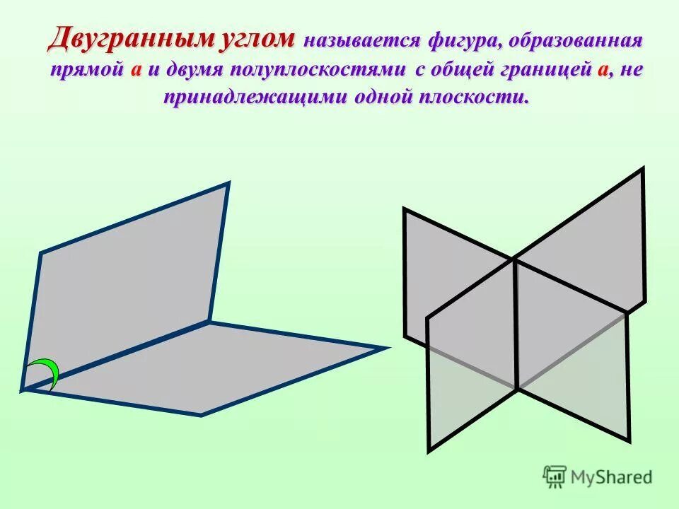 1 угол это фигура. Двугранным углом называется фигура. Двугранный угол это фигура. Двухгранным углом называеться фигура оброзованная. Двугранный угол фигура образованная прямой и двумя полуплоскостями.