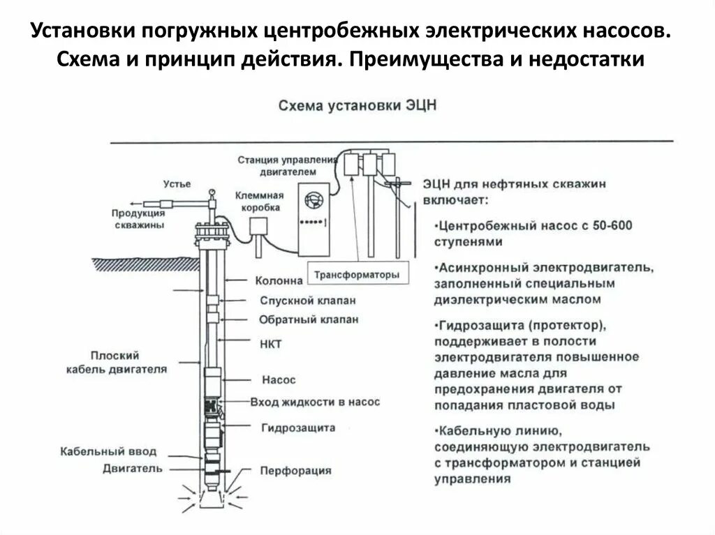 Схема установки погружного центробежного электронасоса. Погружной центробежный электронасос схема. ЭЦН 240. Погружной электроцентробежный насос. Схема автоматики скважины