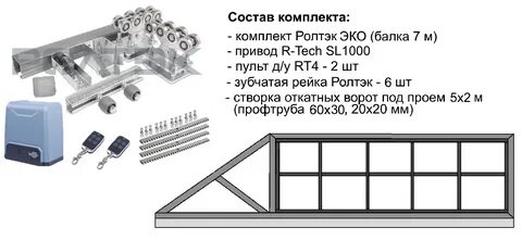 Откатные ворота балка 6 метров