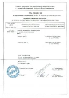 Роквул сертификаты