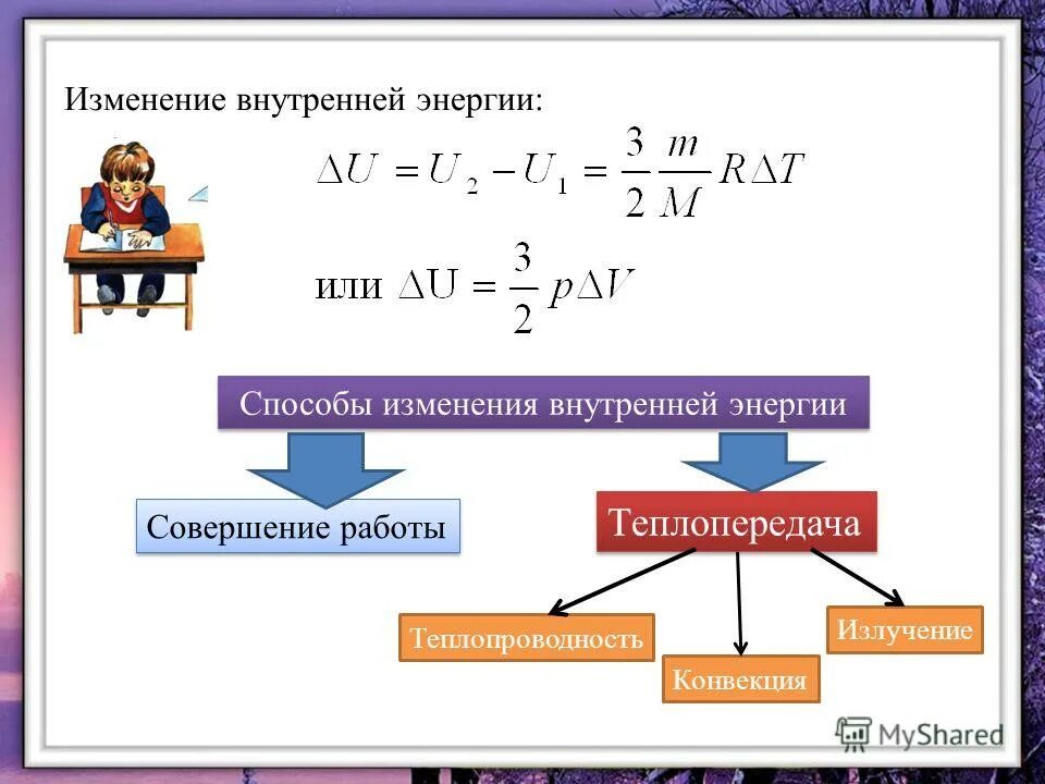 Изменение внутренней энергии идеального газа формула. Изменение полной механической энергии формула. Способы изменения внутренней энергии формула. Определить полное изменение энергии. Изменение внутренней энергии системы формула.