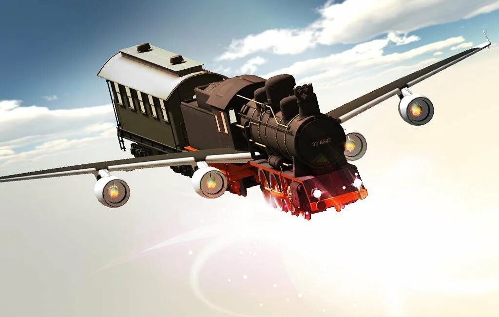 Поезд летит. Самолет паровоз. Паровоз в космосе. Самолет паровоз. Фантастический паровоз.