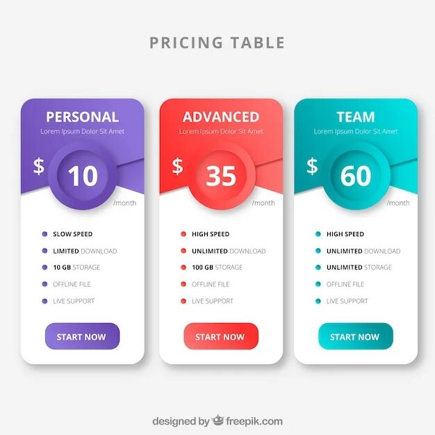 Макет pricing Table. Красивая таблица. Price list Design. Catalog pricing Table.