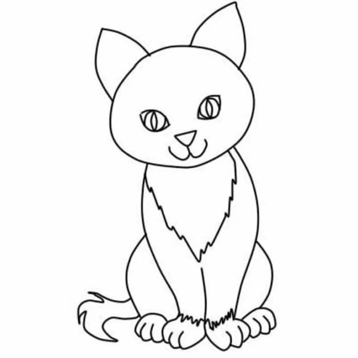 Рисование кошечку. Легкие рисунки для детей. Рисование кошки. Писунки для списовки для де ей. Рисунок кошки карандашом для срисовки для детей.
