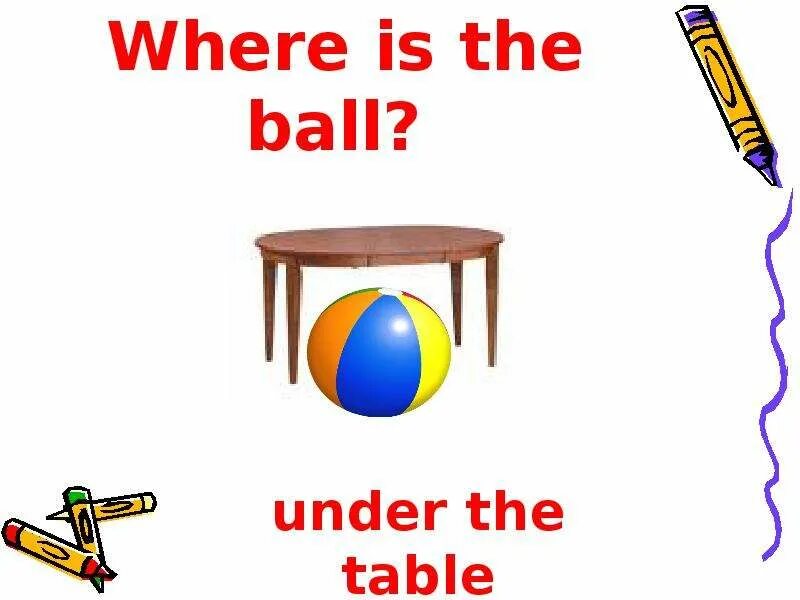 10 where is the. Where is the Ball. Where is the Ball стих. Where is the Ball prepositions. Prepositions of place where is the Ball it s under the Table.