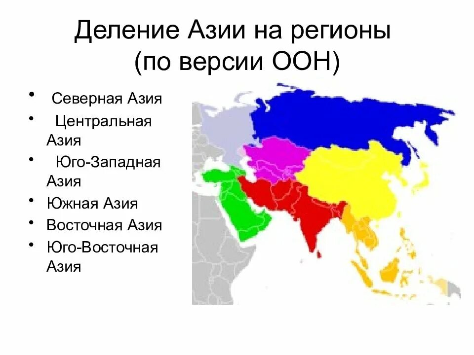 Регионы азии на карте. Регионы Азии. Деление Азии на регионы. Разделение Азии на регионы. Северная Азия страны.
