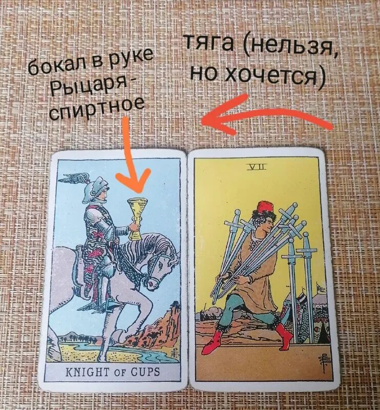 Рыцарь кубков и жезлов сочетание. Рыцарь кубков семерка мечей. Паж мечей и 7 кубков. Рыцарь кубков таро уэйта. 7 мечей таро уйэта.