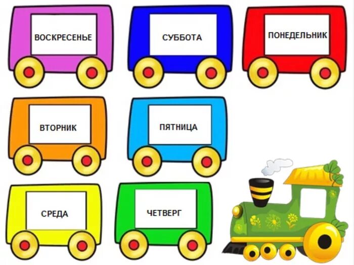Игры вагончики. Для малышей паровозик. Паровоз для дошкольников. Паровозик с вагончиками для детей. Вагончики с днями недели.
