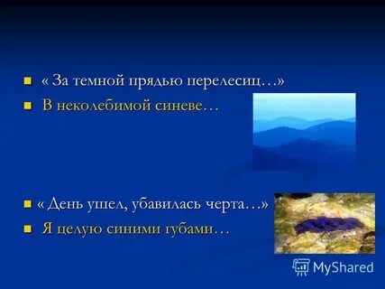 За темной прядью перелесиц