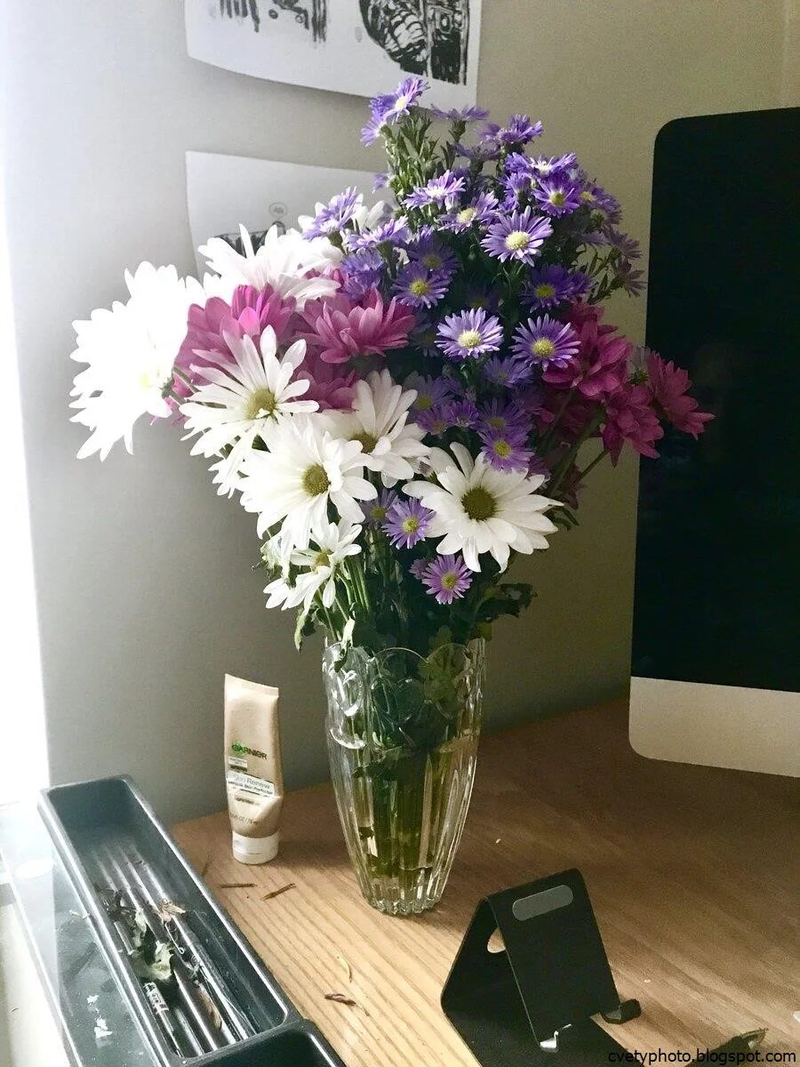 Фото цветов на столе реальные. Букет цветов на столе. Букет цветов в офисе. Цветы в вазе на столе. Букет цветов в кабинете.