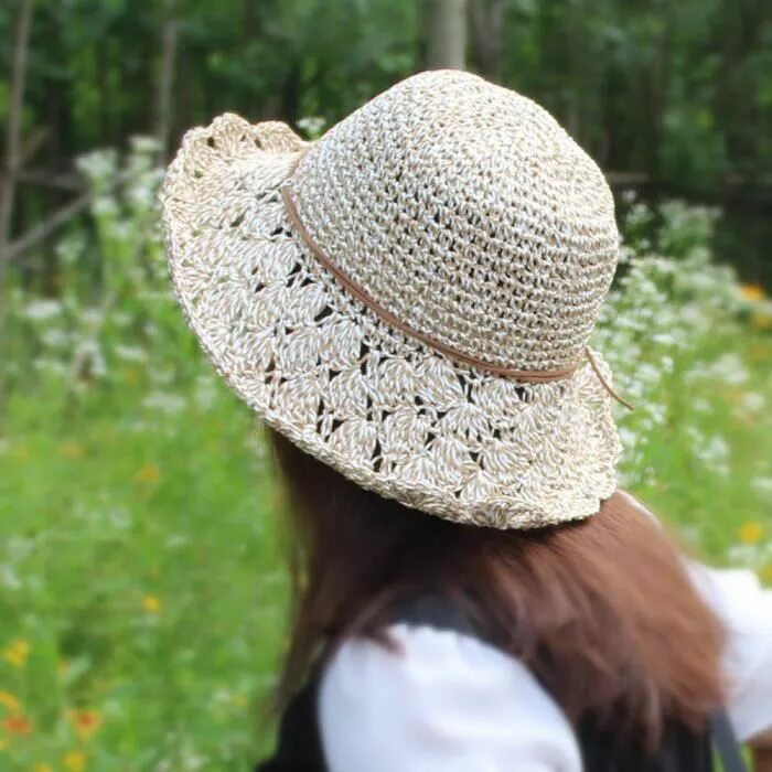 Шляпка Одри из рафии. Вязаные летние шляпки. Вязаные летние шляпки для женщин. Летняя ажурная шляпка.