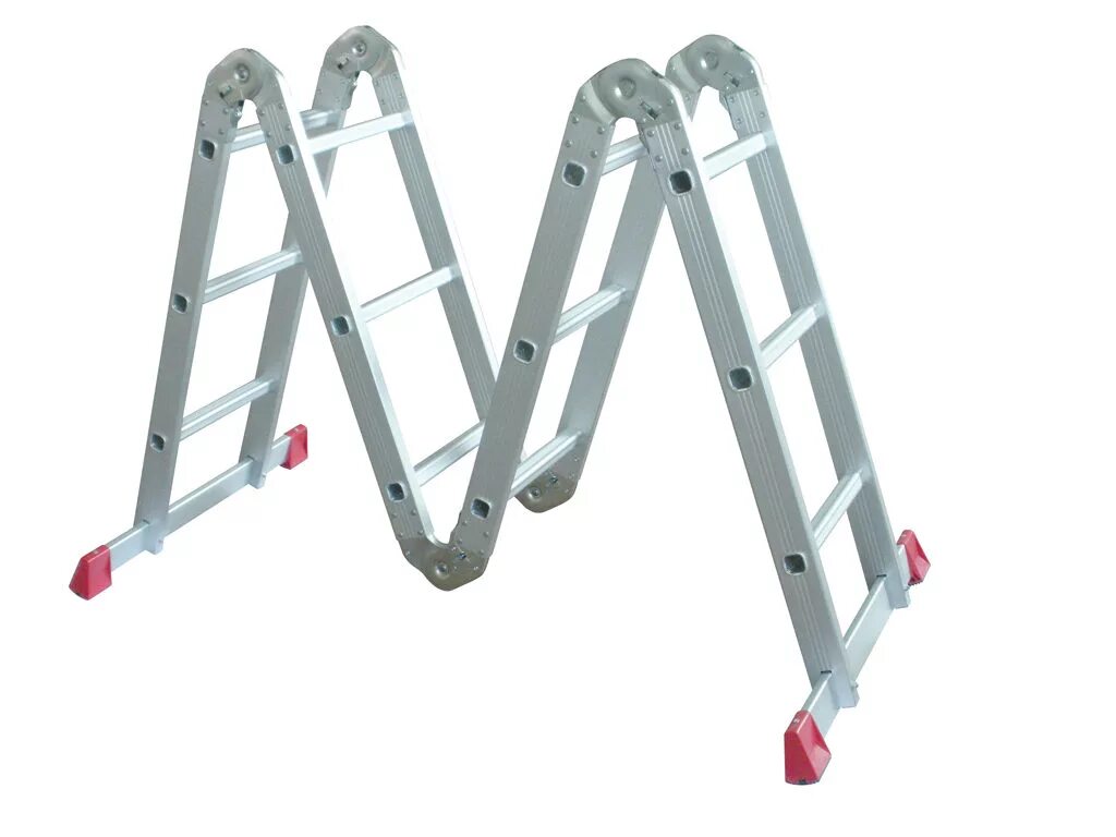 Купить выдвижную лестницу алюминиевую. Шарнирная алюминиевая лестница СИБРТЕХ 4х4 97882. Лестница трансформер новая высота четырехсекционная алюминиевая 4х4. Лестница-трансформер алюминиевая 4х5. Лестница-трансформер biber 98302 4-х.