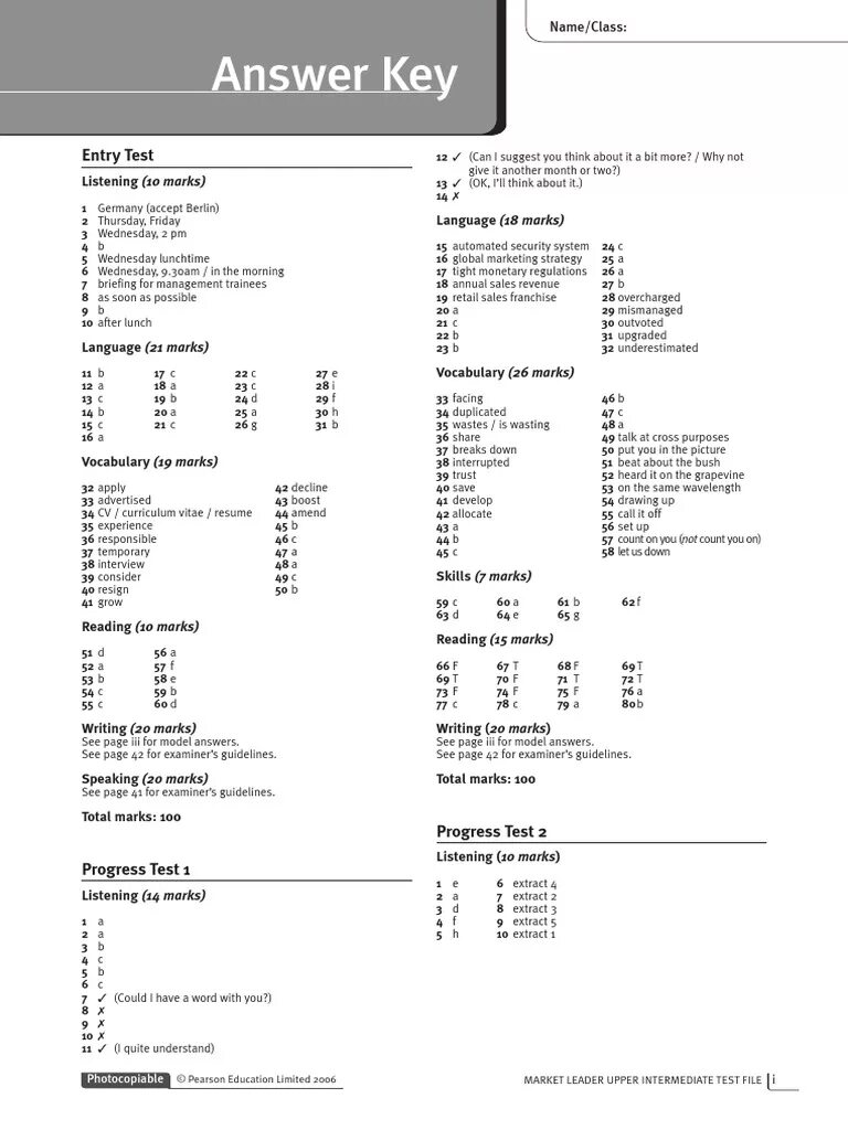 English file Intermediate Test ответы Unit 2. Total English pre Intermediate Test 2 ответы. Unit 7 Market leader pre-Intermediate ответы. Upper Intermediate English file Test 4 ответы. Market leader intermediate ответы