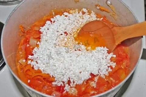 Салат из перца с рисом