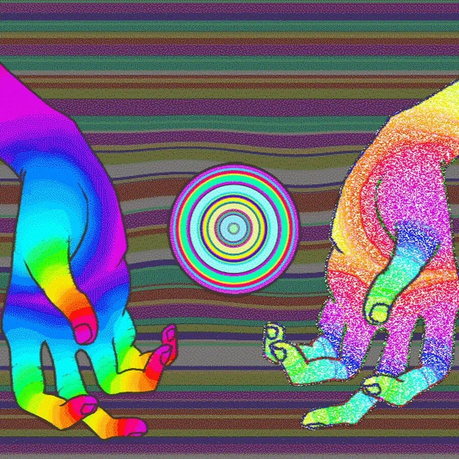 Радужная наркомания. Радужная психоделика. Психоделическая анимация. Разноцветные глюки.