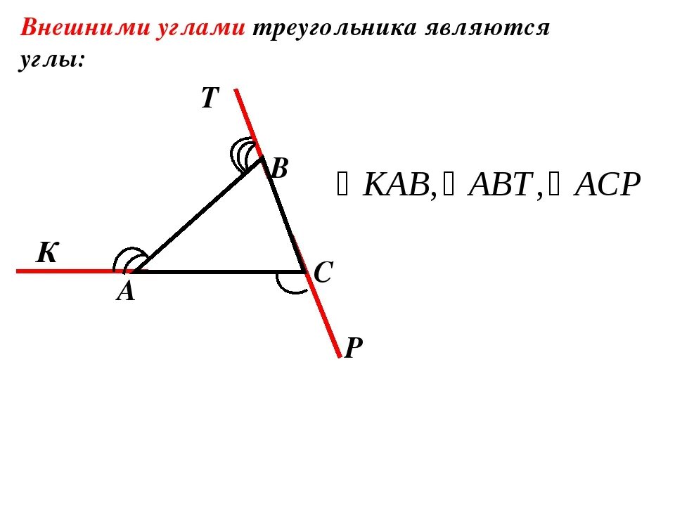 Внешний угол. Внешние углы треугольника 7 класс. Внешний и внутренний угол. Внешний угол треугольника 7 класс Атанасян.