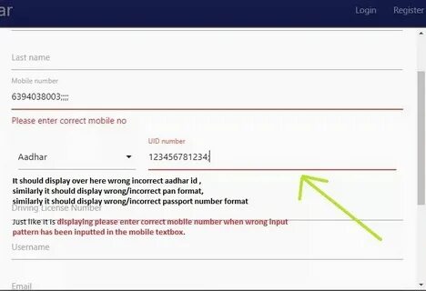 Incorrect email address