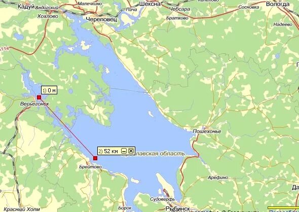 Рыбинское водохранилище на карте фото YugNash.ru