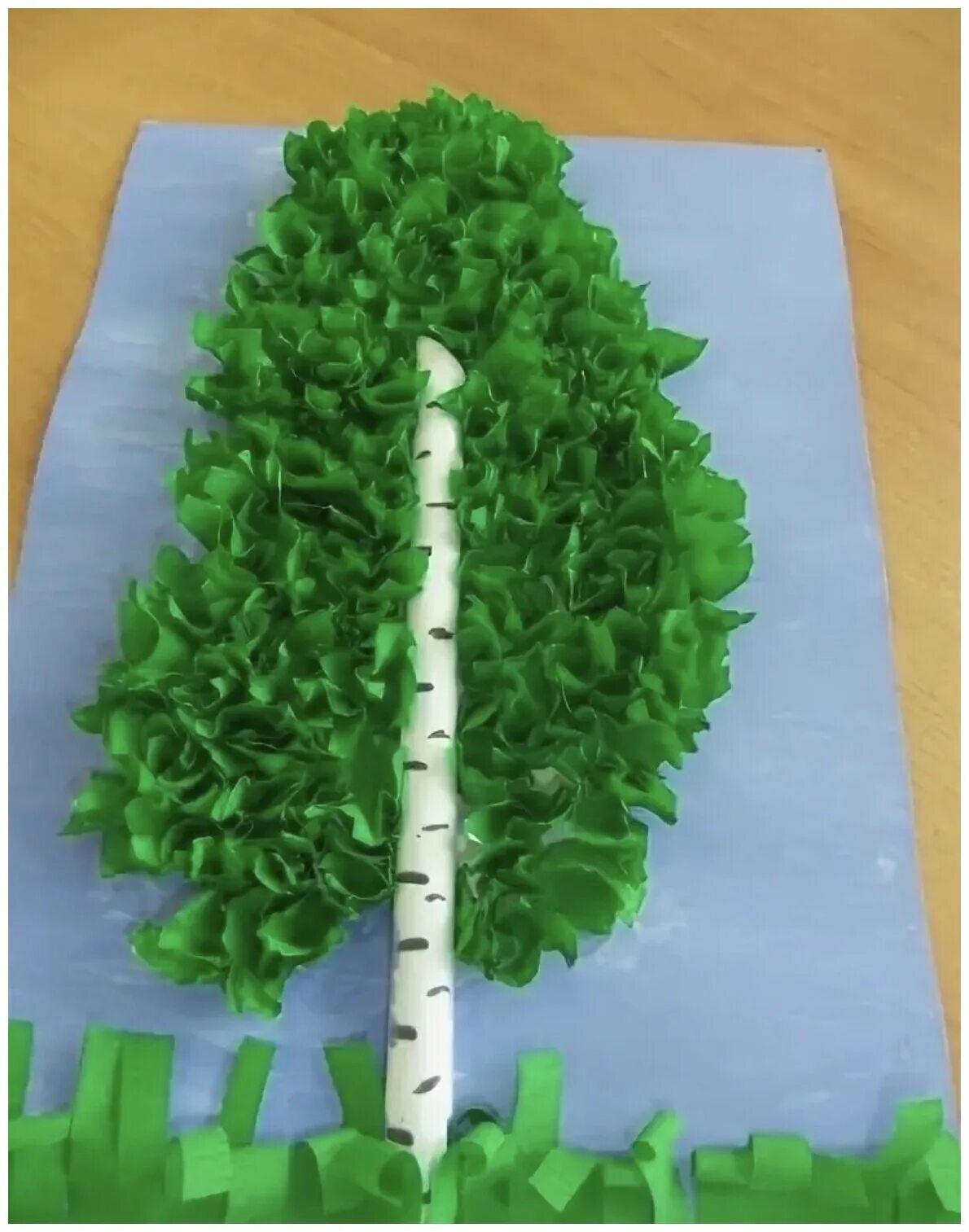 Что можно сделать из зеленого цвета. Поделка Березка. Аппликация береза. Поделка береза из бумаги. Обемнаяапликацияберезка