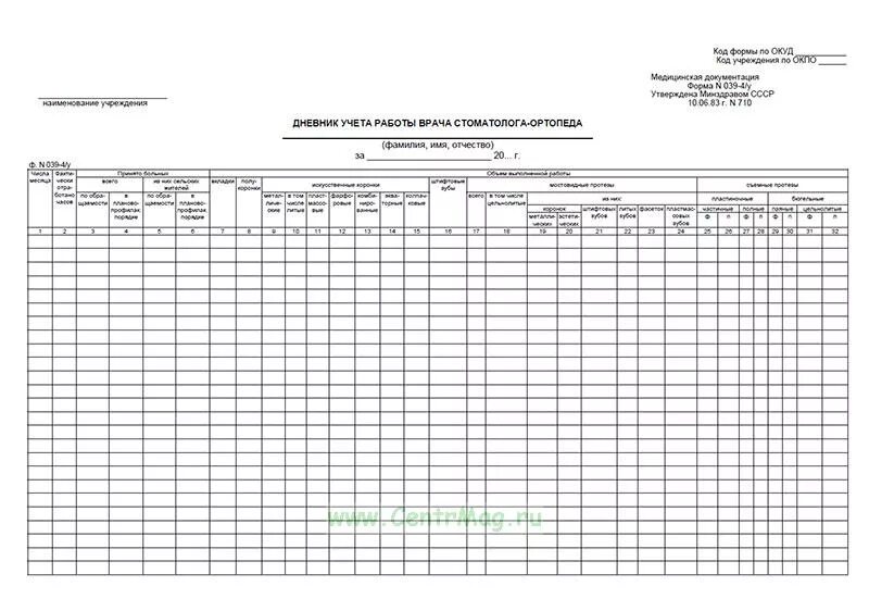 Сводная ведомость стоматолога форма 39. 039-4/У дневник учета работы врача стоматолога ортопеда. Сводная ведомость врача стоматолога ортопеда. Дневник учета работы врача стоматолога-ортопеда.