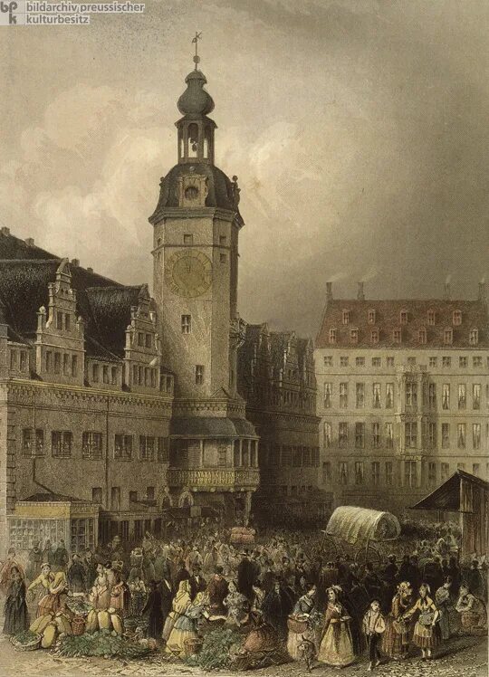 Лейпциг Церковь Святого Фомы гравюра. Лейпциг 19 век. Лейпциг картина. Германия 1800 год.