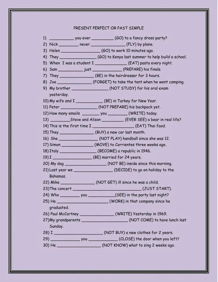 Been preparing. Present simple vs present perfect exercises. Present perfect or past simple Worksheets. Past simple present perfect упражнения Worksheet. Present perfect past simple Worksheets.