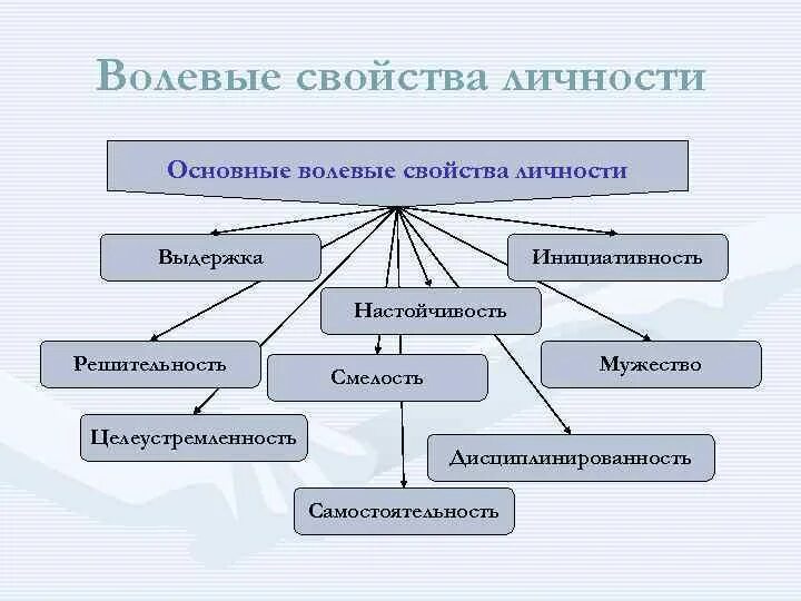 3 волевые качества. Волевые свойства личности. Схема волевых свойств личности. Структура волевых качеств. Воля свойство личности.